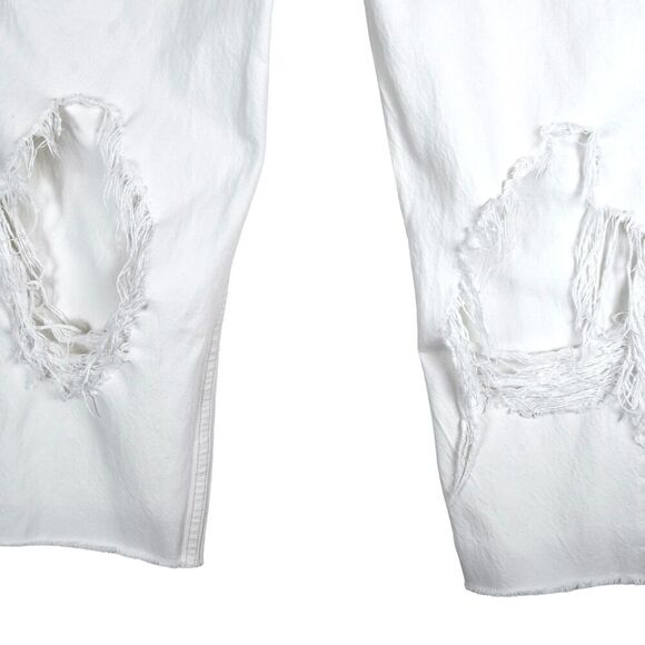 Rag & Bone Womens Rosa Mid Rise Boyfriend White Heavy Distressed Jeans Denim 31 - Picture 7 of 16